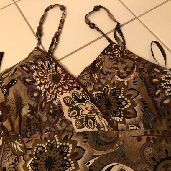 Summer dres, straps, floral pattern, lining - Picture 3 of 6